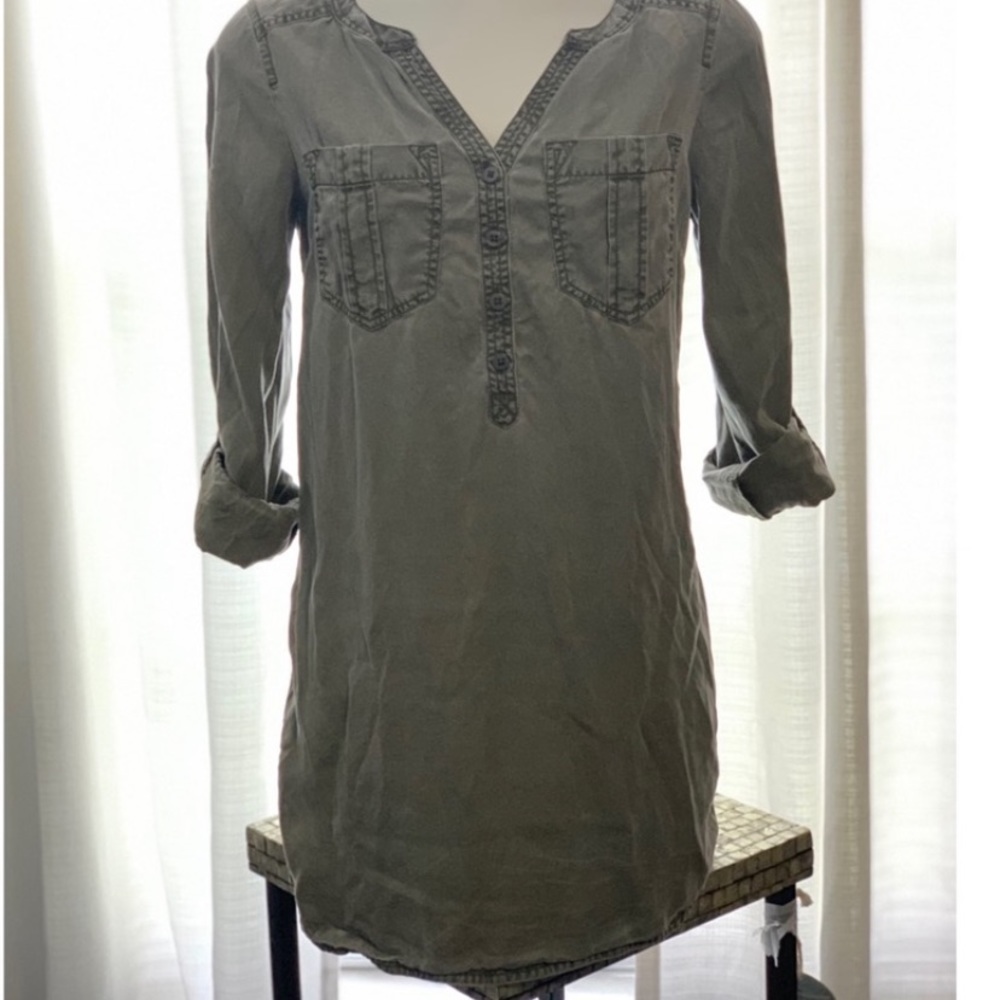 Army green shirt dress NWT